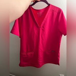 Barely worn figs shocking pink scrub top-size medium
